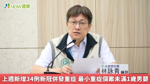 上週新增34例新冠併發重症 最小重症個案未滿1歲男嬰